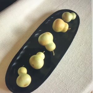 Wooden Oval Tray with Pear Gourds